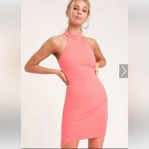You Can't Ruche Love Pink Ruched Bodycon
Halter Dress